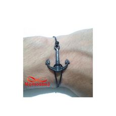 Bracelet Fil Noir Réglable Avec Pendentif Ancre Marine - Unisex au meilleur prix au Maroc