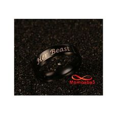 Bague HER BEAST En Acier Inoxydable Noir - Unisex au meilleur prix au Maroc
