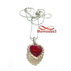 Chaîne avec pendentif cœur ROUGE pour femmes au meilleur prix au Maroc