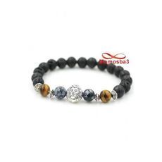 Agate Pierres Naturelle Lave + TIGER Eye Avec Pendentif LION Argenté - élastique au meilleur prix au Maroc