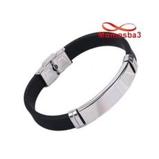 Bracelet En Silicon Et Acier Inoxydable (Réglable) au meilleur prix au Maroc