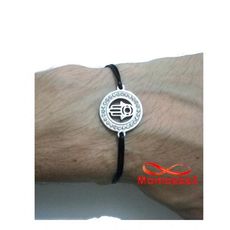 Bracelet Fil Noir Réglable Avec Pendentif Khmissa En Acier Inoxydable Avec Pierres - Unisex au meilleur prix au Maroc