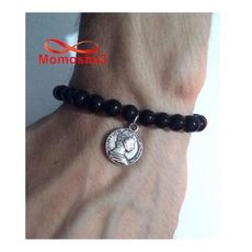 Agate Verre Avec Pendentif Pièce De Monnaie Argenté - Unisex au meilleur prix au Maroc