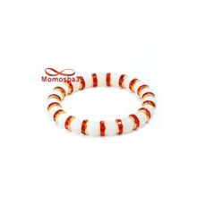 Agate Pierre Naturelle BLANC + Cristal ROUGE - Unisex au meilleur prix au Maroc