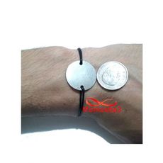 Bracelet Mohammed VI Fil Noir Réglable Avec Pendentif Pièce Taille Moyenne En Acier Inoxydable - Unisex au meilleur prix au Maroc