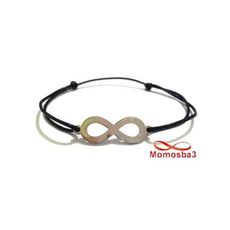 Bracelet Fil Noir Réglable Avec Pendentif Infinity En Acier Inoxydable - Unisex au meilleur prix au Maroc