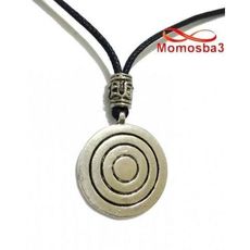Collier Fil Noir Réglable Avec Pendentif Noir Argenté - Unisex au meilleur prix au Maroc