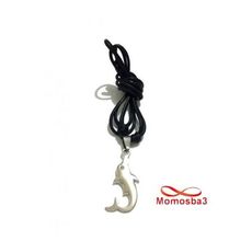 Collier Fil Noir Réglable Avec Pendentif Poisson En Acier Inoxydable Argenté - Unisex au meilleur prix au Maroc