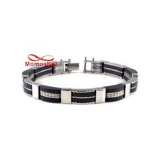 Gourmette En Acier Inoxydable Et Silicone Bracelet Unisex au meilleur prix au Maroc