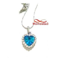 Chaîne Avec Pendentif Cœur BLEU Pour Femmes au meilleur prix au Maroc