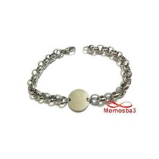 Gourmette En Acier Inoxydable Argenté Avec Piece Unisex Avec Sachet De Bijoux au meilleur prix au Maroc