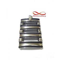 Chaine Maille Boule + Pendentif Plaque Argent - Acier Inoxydable Et Silicone au meilleur prix au Maroc