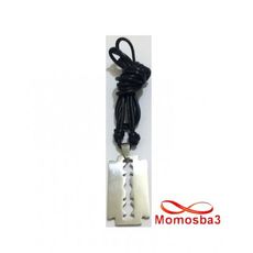 Collier Fil Noir Réglable Avec Pendentif Rasoir En Acier Inoxydable Argenté - Unisex au meilleur prix au Maroc