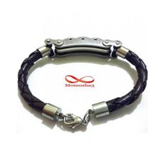 Bracelet cuir MARRON et acier inoxydable au meilleur prix au Maroc