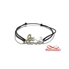 Bracelet Fil Noir Réglable Avec Pendentif LOVE En Acier Inoxydable - Unisex au meilleur prix au Maroc