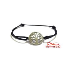 Bracelet Fil Noir Réglable Avec Pendentif Arbre De Vie En Acier Inoxydable - Unisex au meilleur prix au Maroc