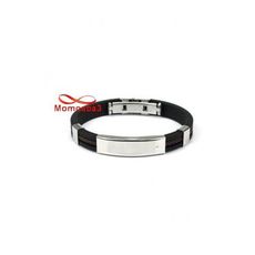 Bracelet En Silicone Noir + MARRON Et Acier Inoxydable Argenté (Réglable) au meilleur prix au Maroc