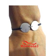 Bracelet King Of Morocco Fil Noir Pendentif 2 Pièces En Acier Inoxydable Unisex au meilleur prix au Maroc