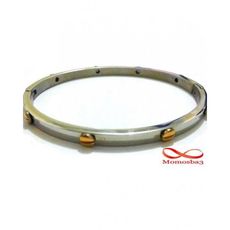 Bracelet En Acier Inoxydable Argent Avec bouton DORE au meilleur prix au Maroc