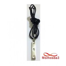 Collier Fil Noir Réglable Avec Pendentif Plaque Avec 3 pierres En Acier Inoxydable Argenté - Unisex au meilleur prix au Maroc