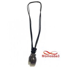 Collier Fil Noir Réglable Avec Pendentif Grenade Noir Acier Inoxydable Argenté - Unisex au meilleur prix au Maroc