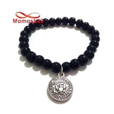 Agate Verre Avec Pendentif Pièce De Monnaie Argenté - Unisex au meilleur prix au Maroc