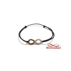 Bracelet Fil Noir Réglable Avec Pendentif Infinity En Acier Inoxydable - Unisex au meilleur prix au Maroc