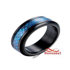 Bague Dragon En Acier Inoxydable Noir Et BLEU - Unisex au meilleur prix au Maroc