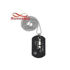 Chaine Maille Boule Avec Balle + Plaque Militaire En Acier Inoxydable (Noir) au meilleur prix au Maroc