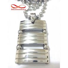 Chaine Maille Boule + Pendentif Plaque Argent - Acier Inoxydable au meilleur prix au Maroc