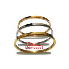 3 Bracelets en Acier Inoxydable et Plaqué Or Tri Colors Argent Or et Or ROSE au meilleur prix au Maroc