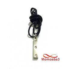 Collier Fil Noir Réglable Avec Pendentif Plaque Avec 3 pierres En Acier Inoxydable Argenté - Unisex au meilleur prix au Maroc