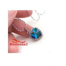 Chaîne Avec Pendentif Cœur BLEU Pour Femmes au meilleur prix au Maroc