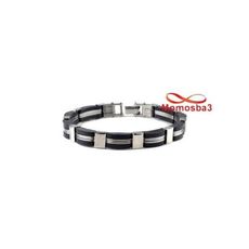 Gourmette En Acier Inoxydable Et Silicone Bracelet Unisex au meilleur prix au Maroc