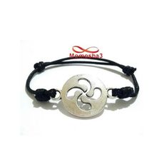Bracelet Fil Noir Réglable Avec Pendentif charme Argenté - Unisex au meilleur prix au Maroc