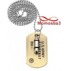 Chaine Maille Boule Avec Balle + Plaque Militaire En Acier Inoxydable DORE au meilleur prix au Maroc