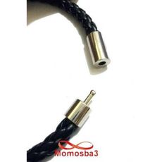 Bracelet Cuir Noir Avec Fermoir En Acier Inoxydable - Unisex au meilleur prix au Maroc