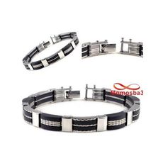 Gourmette En Acier Inoxydable Et Silicone Bracelet Unisex au meilleur prix au Maroc