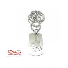 CHAINE AVEC PENDENTIF MAIN (PLAQUE MILITAIRE) ACIER INOXYDABLE au meilleur prix au Maroc