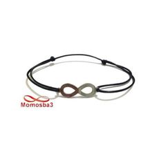 Bracelet Fil Noir Réglable Avec Pendentif Infinity En Acier Inoxydable - Unisex au meilleur prix au Maroc