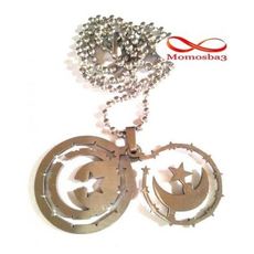 Chaîne En Acier Inoxydable Argenté Avec Pendentif Croissant - Unisex au meilleur prix au Maroc