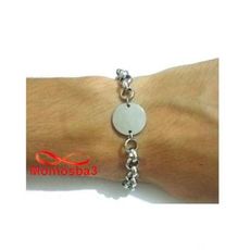 Gourmette En Acier Inoxydable Argenté Avec Piece Unisex Avec Sachet De Bijoux au meilleur prix au Maroc