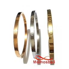 3 Bracelets en Acier Inoxydable et Plaqué Or Tri Colors Argent Or et Or ROSE au meilleur prix au Maroc