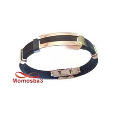 Bracelet en silicone et acier inoxydable argenté (réglable) au meilleur prix au Maroc
