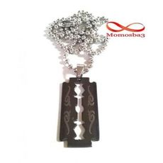 Chaine En Acier Inoxydable Avec Pendentif Rasoir Noir au meilleur prix au Maroc