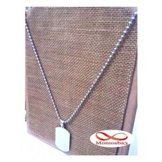 Chaine maille boule + Plaque militaire (Taille moyenne) - Acier inoxydable au meilleur prix au Maroc