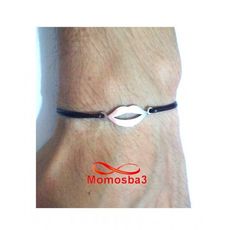 Bracelet Fil Noir Réglable Avec Pendentif Bouche En Acier Inoxydable - Unisex au meilleur prix au Maroc