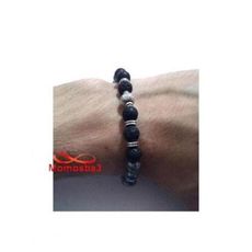 Agate Pierre Naturelle GRIS + Noir - Unisex au meilleur prix au Maroc