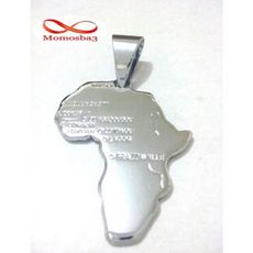 Chaine Maille Boule + Pendentif Afrique (Grand) - Acier Inoxydable au meilleur prix au Maroc