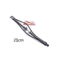 Bracelet Cuir Noir Véritable Symbole Flèche Et Fermoir Noir - Unisex au meilleur prix au Maroc